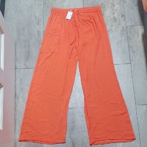 Primark Orange Elastic Waist Wide-Leg Trousers